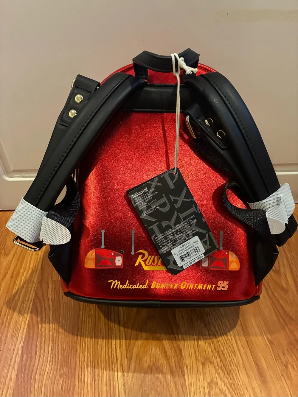 New Loungefly Disney Pixar Cars Metallic Lightning McQueen Cosplay Mini Backpack